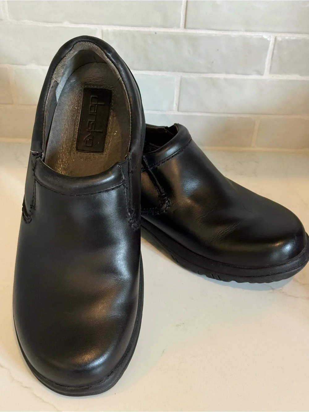 Dansko Black Men's Slip-On Work Loafers